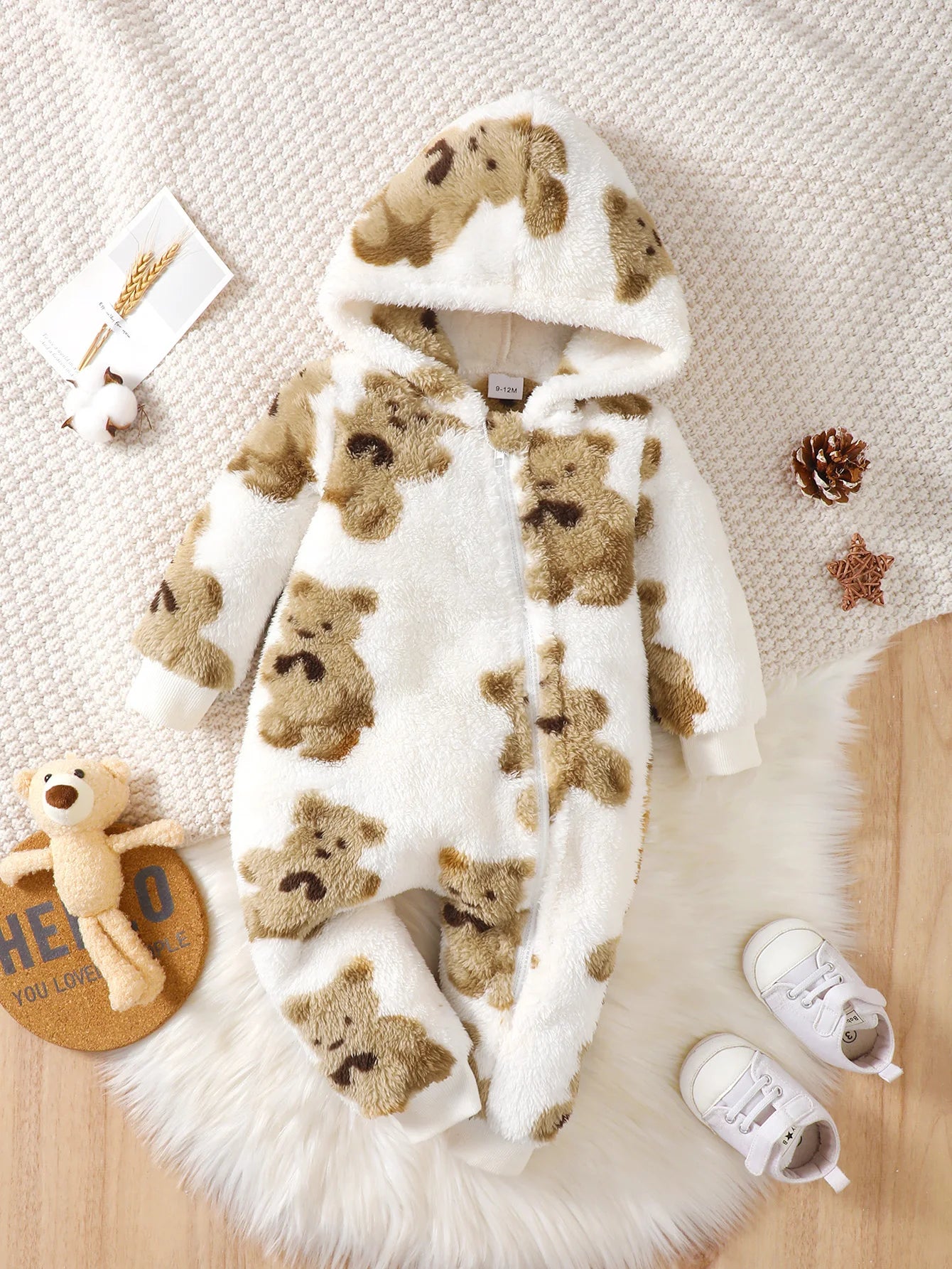Teddy Snuggle Hooded Jumpsuit