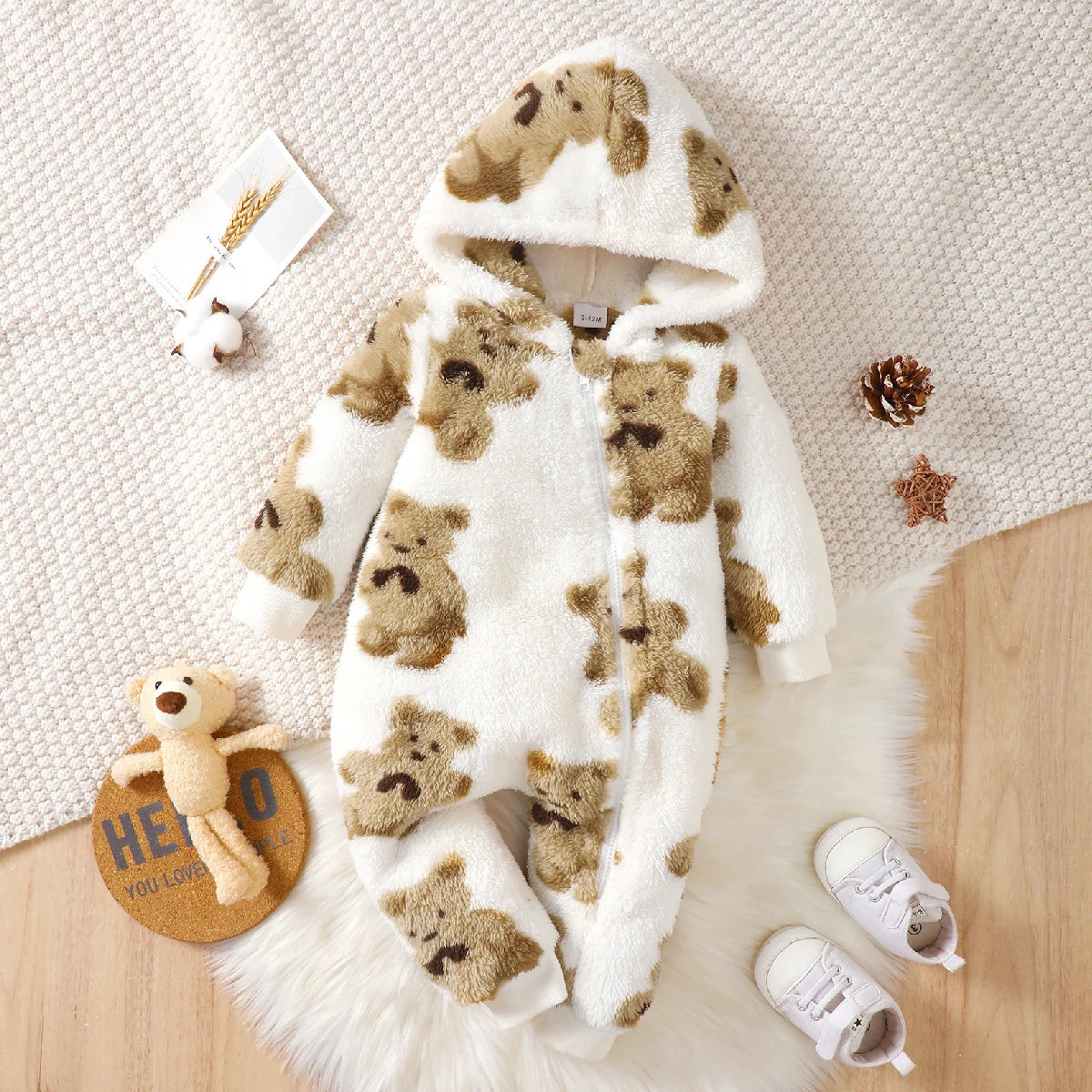 Teddy Snuggle Hooded Jumpsuit